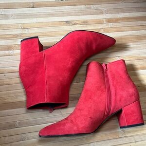 Steve Madden Red Suede Booties - size 9.5